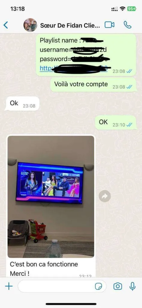 Capture d écran avis et assistance client WhatsApp Aero TV 6